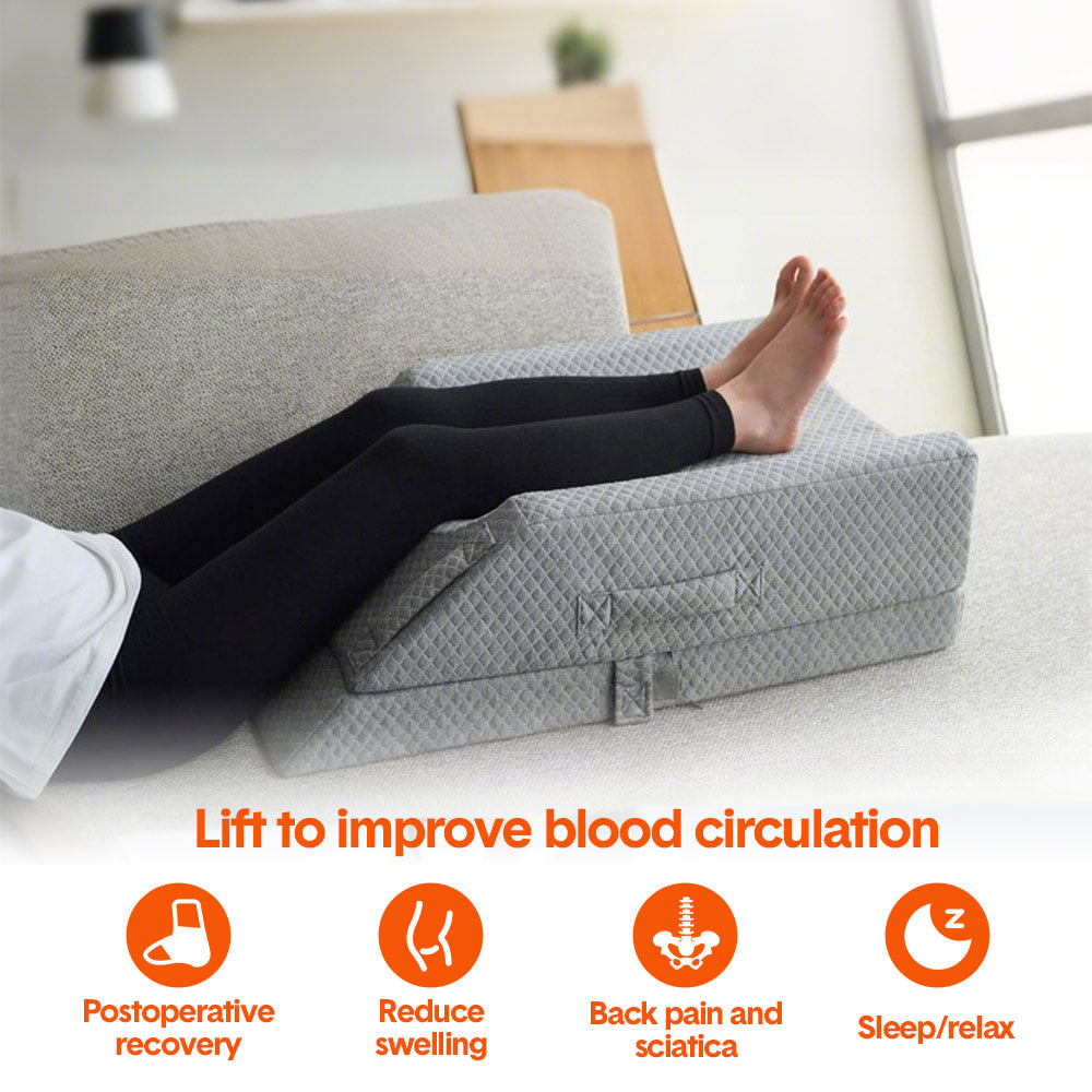 Leg Wedge Ergonomic Booster 3-Height Adjustable Memory Foam Leg Support Pillow With...