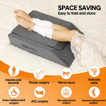 Leg Wedge Ergonomic Booster 3-Height Adjustable Memory Foam Leg Support Pillow With...