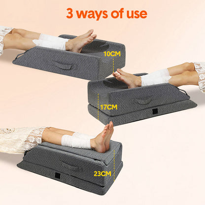 Leg Wedge Ergonomic Booster 3-Height Adjustable Memory Foam Leg Support Pillow With...