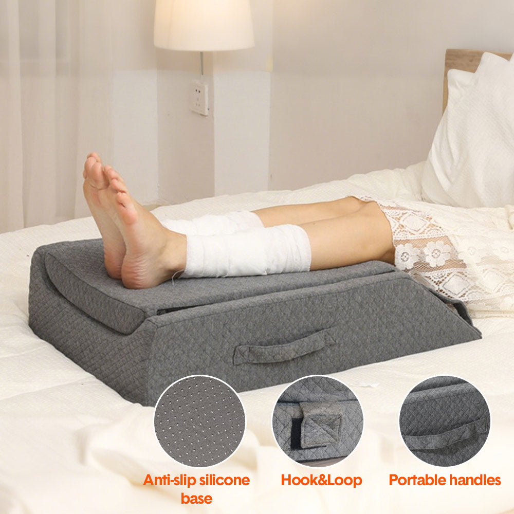 Leg Wedge Ergonomic Booster 3-Height Adjustable Memory Foam Leg Support Pillow With...
