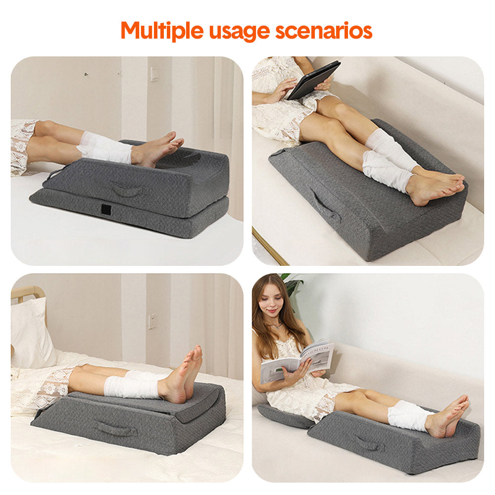 Leg Wedge Ergonomic Booster 3-Height Adjustable Memory Foam Leg Support Pillow With...