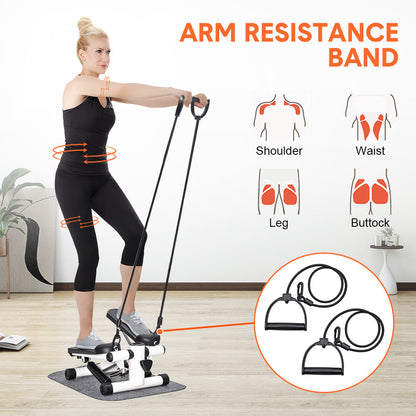 Mini Stepper Home Office Stair Stepper Machine With Resistance Bands And LCD Monitor For...
