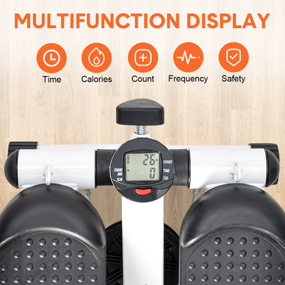 Mini Stepper Home Office Stair Stepper Machine With Resistance Bands And LCD Monitor For...