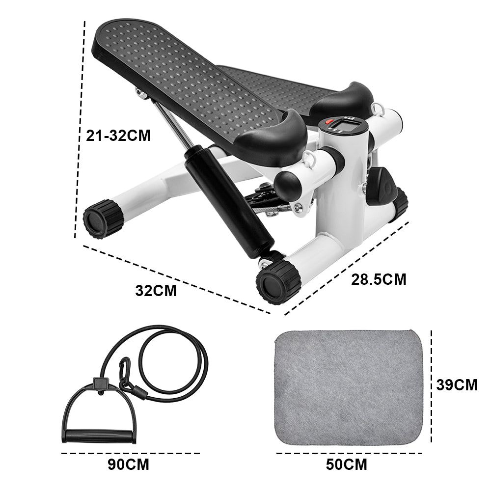 Mini Stepper Home Office Stair Stepper Machine With Resistance Bands And LCD Monitor For...