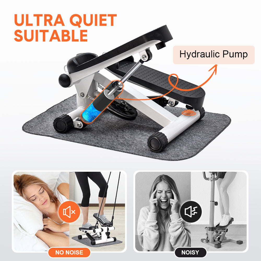 Mini Stepper Home Office Stair Stepper Machine With Resistance Bands And LCD Monitor For...