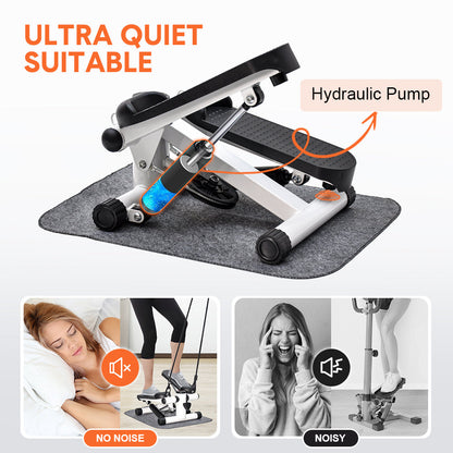 Mini Stepper Home Office Stair Stepper Machine With Resistance Bands And LCD Monitor For...