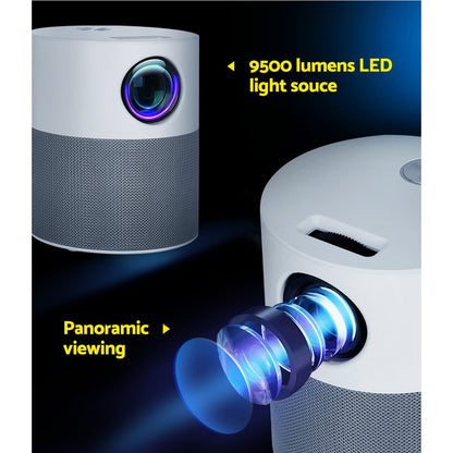Devanti Mini Video Projector — Native 1080p, Wi-Fi Screencast, Tripod Included