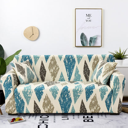 Anyhouz 3 Seater Sofa Cover Khaki Blue Style and Protection For Living Room Sofa Chair Elastic Stretchable Slipcover