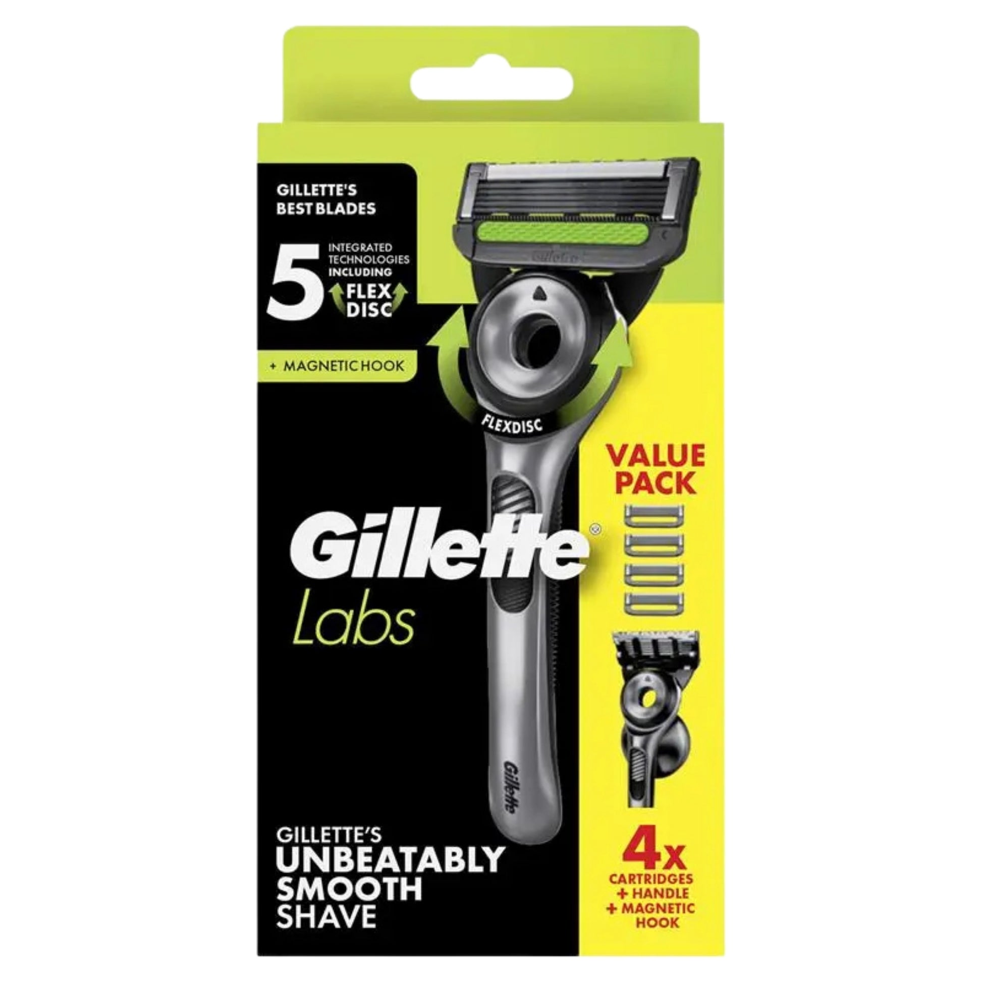 Gillette Labs Handle + 4 Cartridges & Magnetic Hook — image 1