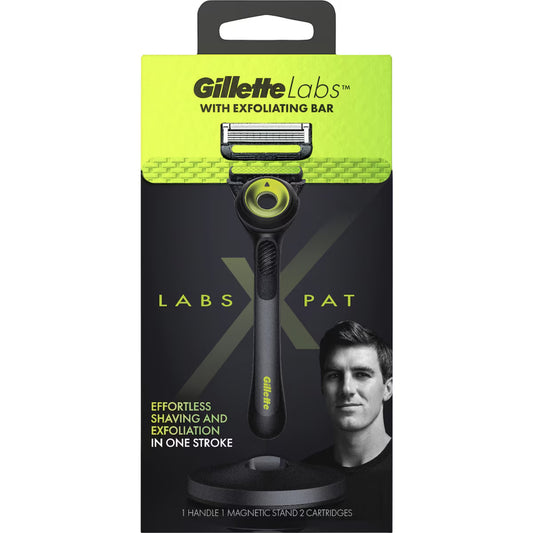 Gillette P Cummins Labs Razor Handle  +2 Cartridges & Magnetic Stand — image 1