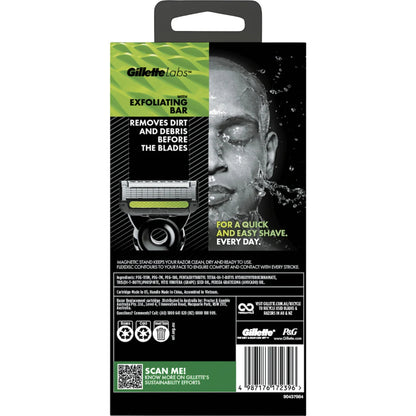Gillette P Cummins Labs Razor Handle  +2 Cartridges & Magnetic Stand — image 2