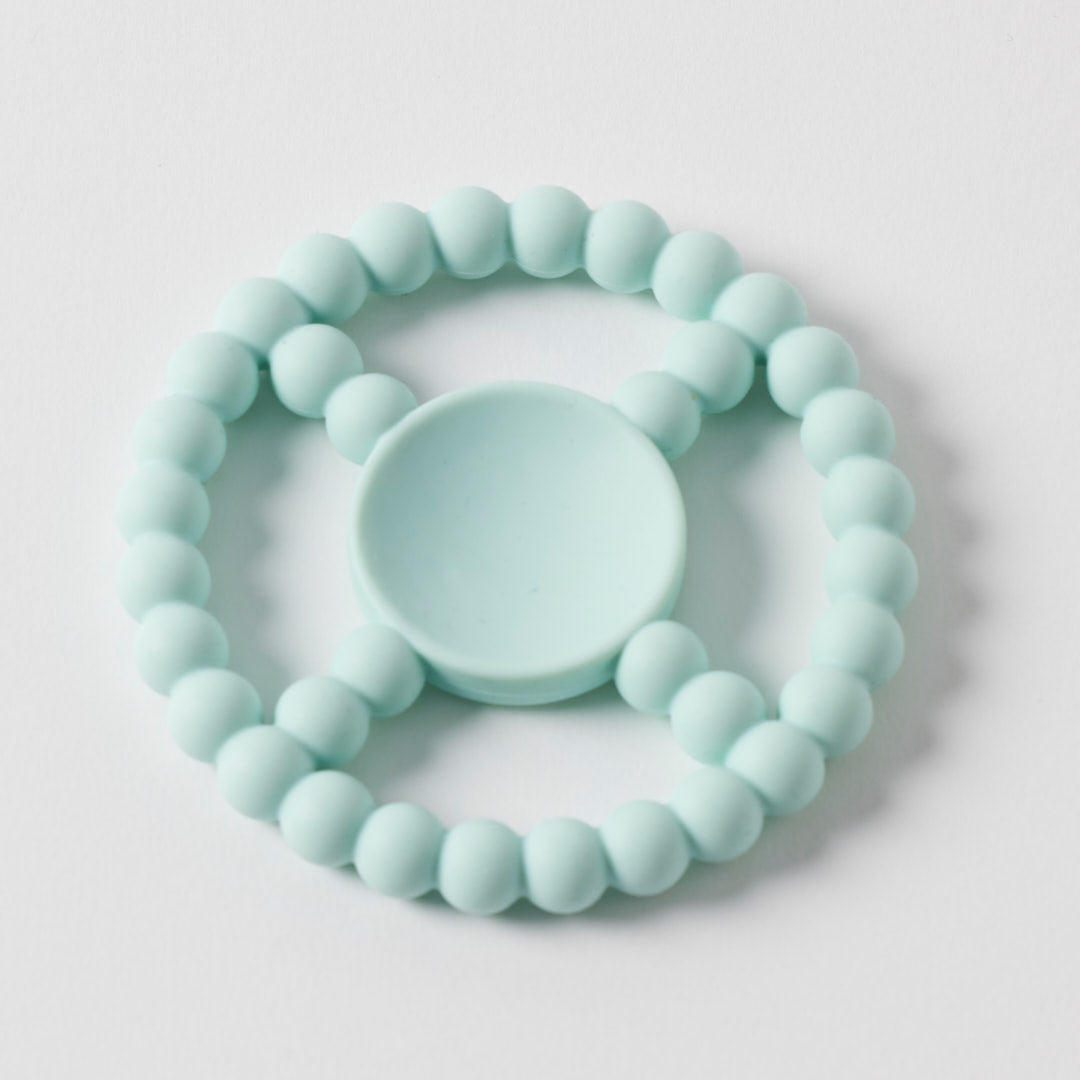 Jiggle & Giggle Beaded Silicone Teether – Mint