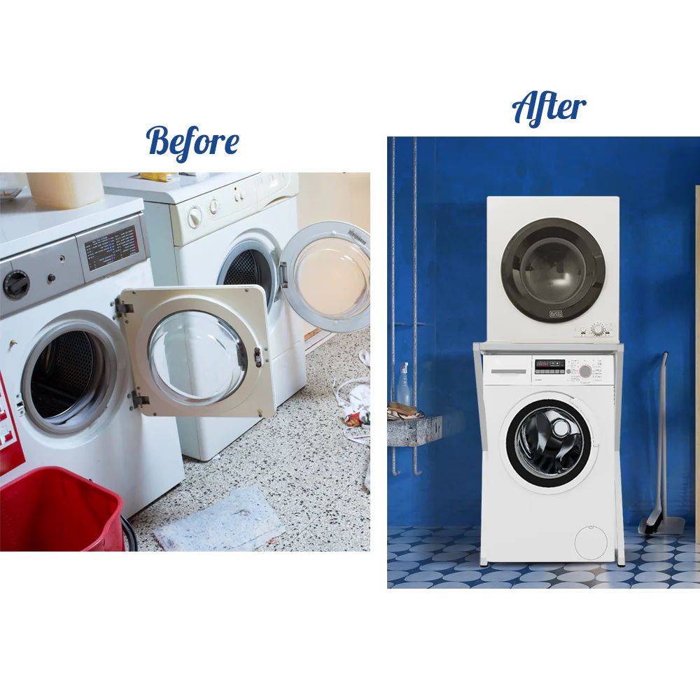 Dryer Stand Over Front Loading Washing Machine, 100kg Heavy Duty Steel Stacking Kit,...