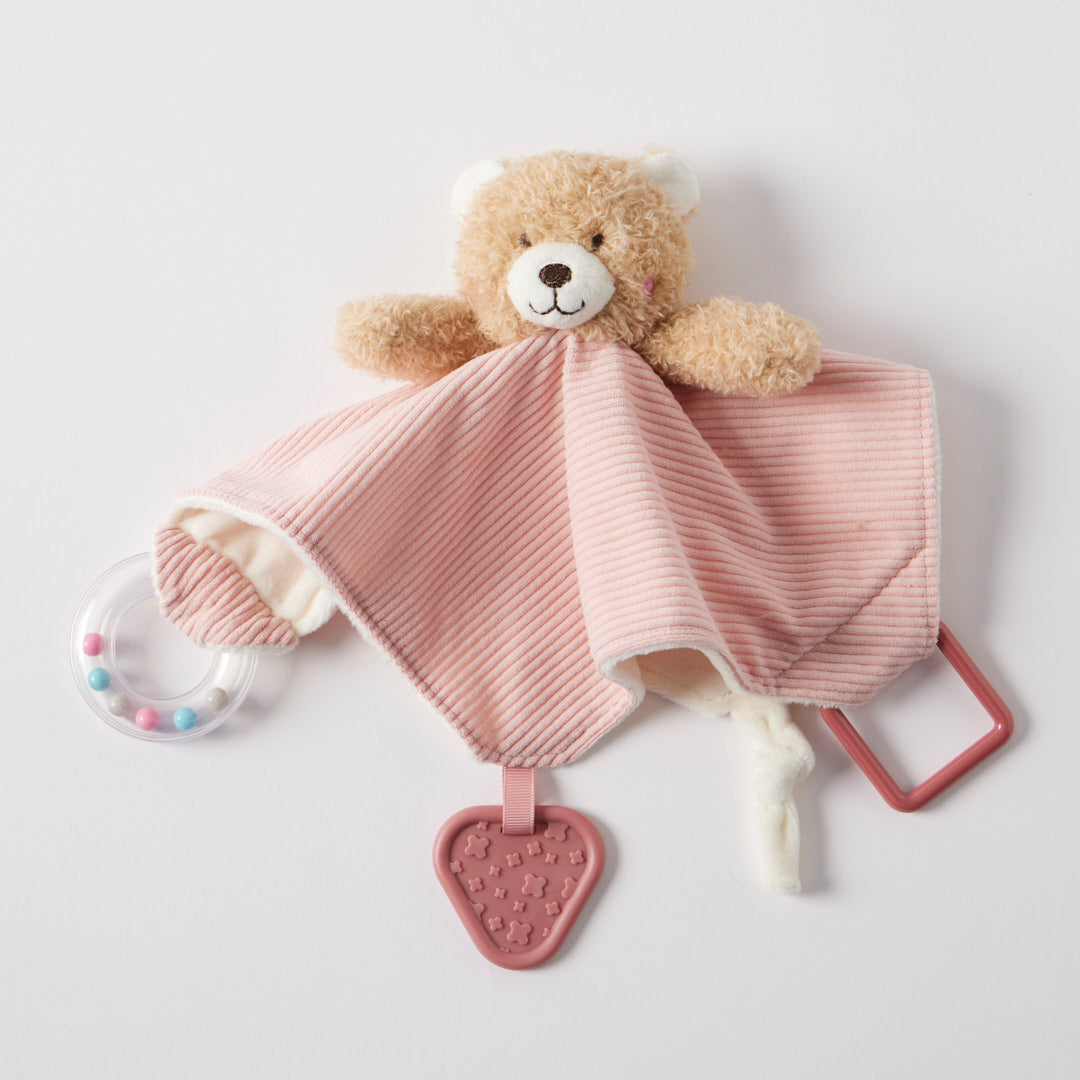 Jiggle & Giggle Hugglies Teddy Bear Comforter – Pink