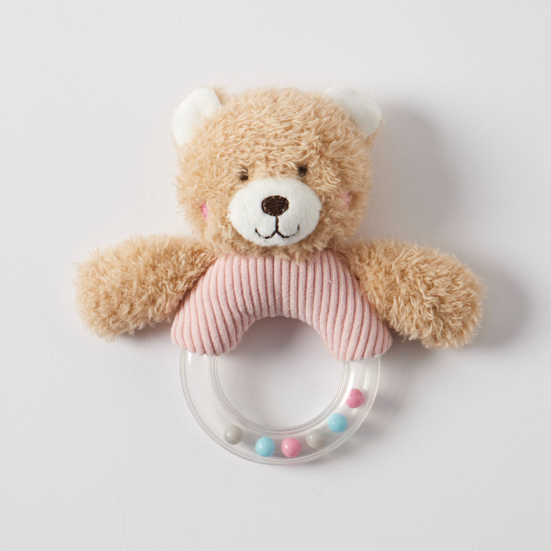 Jiggle & Giggle Hugglies Teddy Bear Rattle – Pink