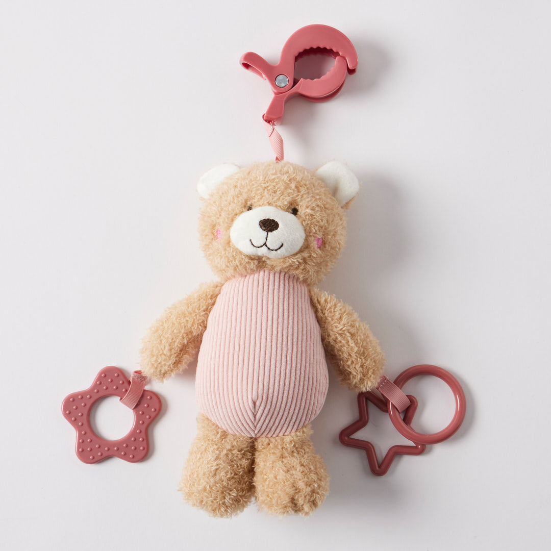 Jiggle & Giggle Hugglies Teddy Bear Clip-On Toy – Pink