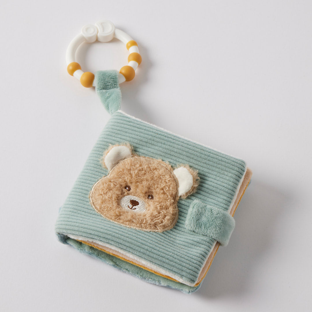 Jiggle & Giggle Hugglies Teddy Bear Activity Fabric Book – Blue