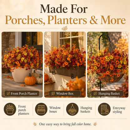 Fall Porch Faux Flower Bundles — Autumn Home Decor 16