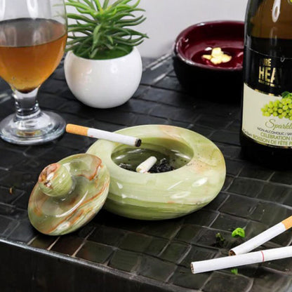Marble Ash Tray with Lid - 12.5cm