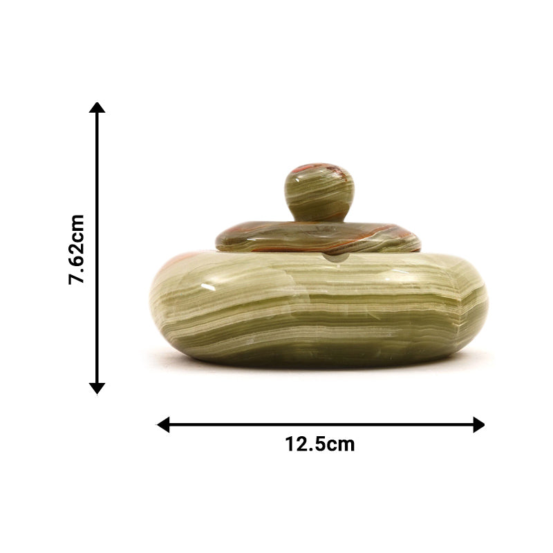 Marble Ash Tray with Lid - 12.5cm