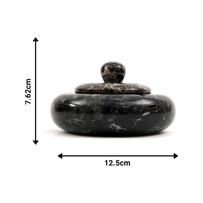 Marble Ash Tray with Lid - 12.5cm