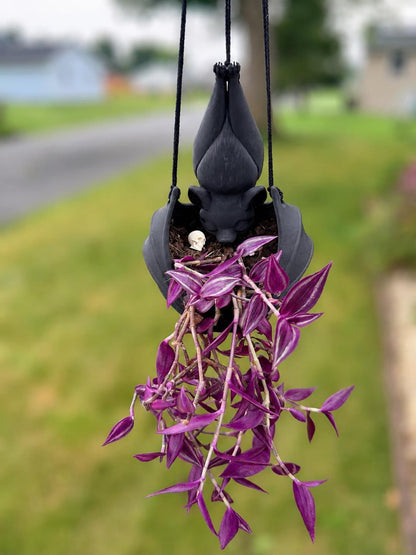 Hanging Bat Plant Pot — Gothic Halloween Planter 23