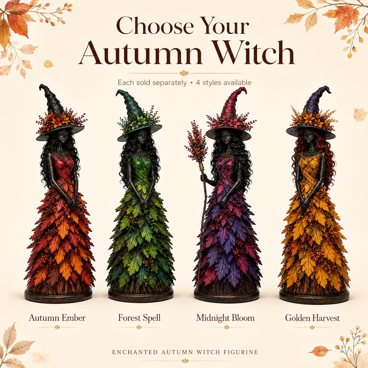 Enchanted Autumn Witch Figurine — Collectible Halloween Decor 26