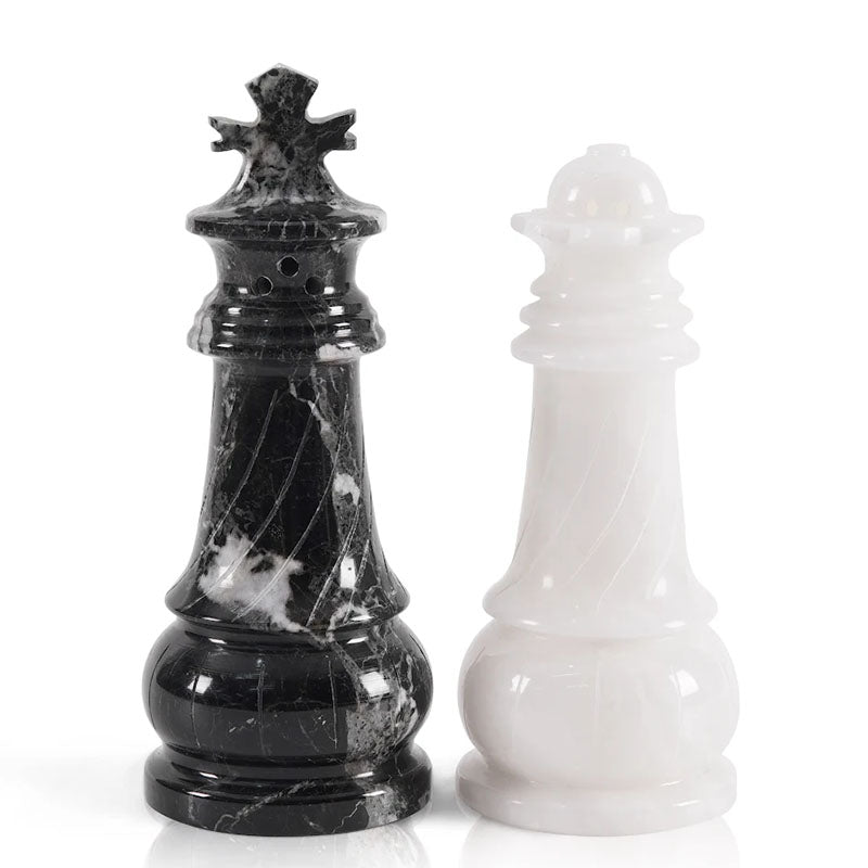 Marble Salt & Pepper Set - Chess Design