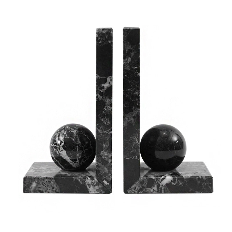 Marble L-Shaped Bookends - Set of 2