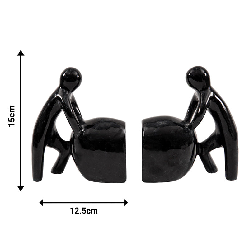 Marble Stone Man Bookends - Set of 2