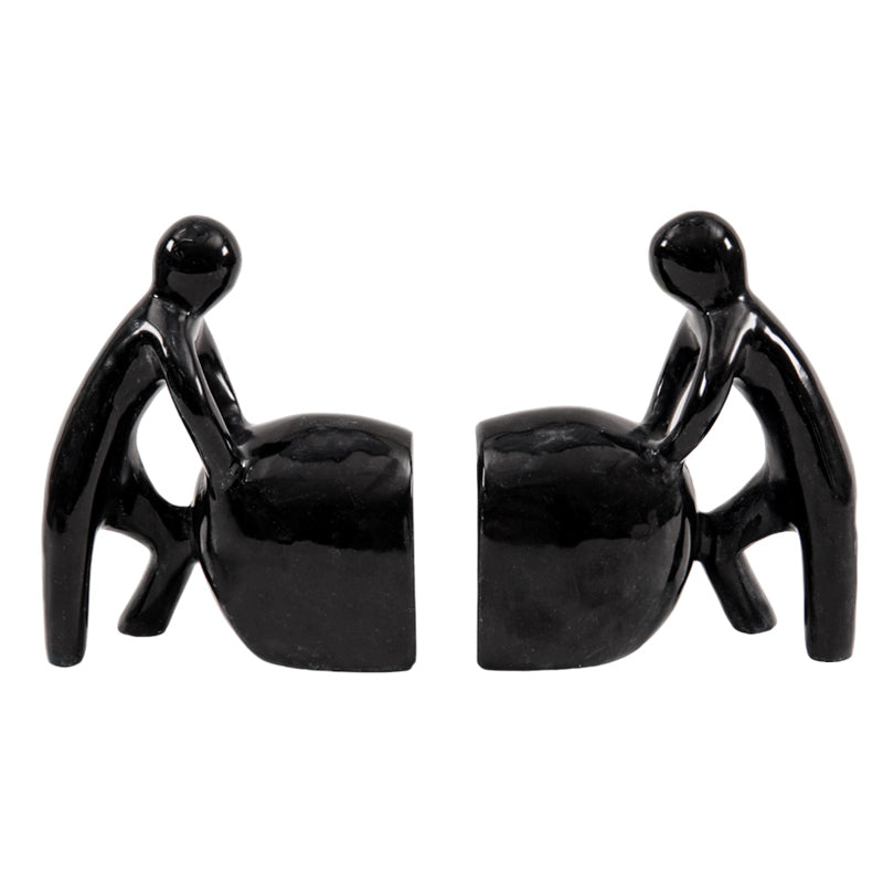 Marble Stone Man Bookends - Set of 2