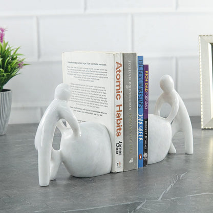 Marble Stone Man Bookends - Set of 2