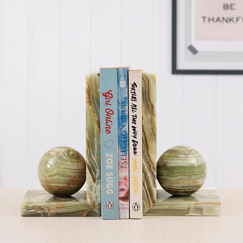 Marble L-Shaped Bookends - Set of 2