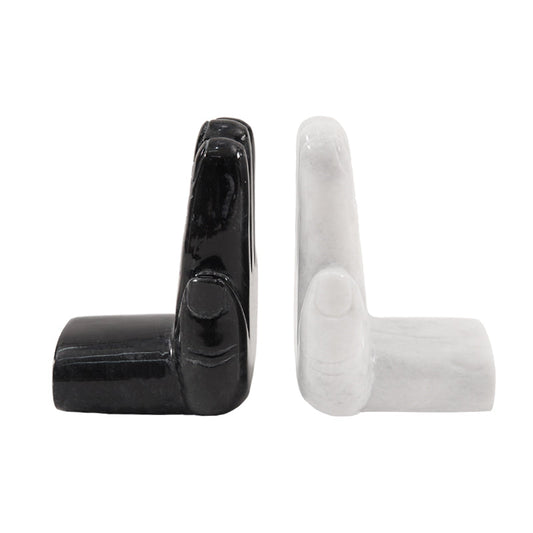 Marble Hand Bookends - Set of 2
