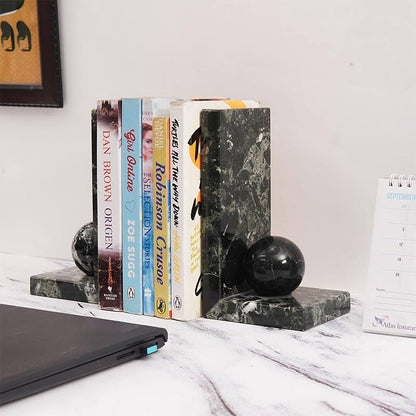 Marble L-Shaped Bookends - Set of 2