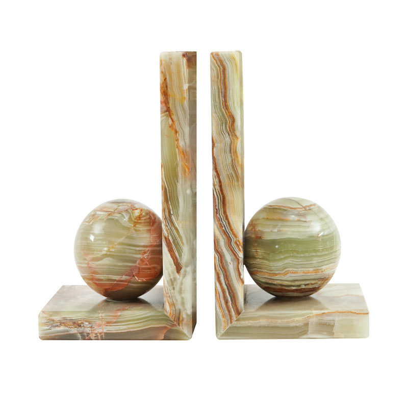 Marble L-Shaped Bookends - Set of 2