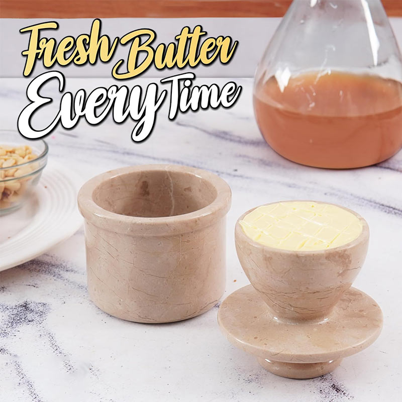 Marble Butter Crock - French