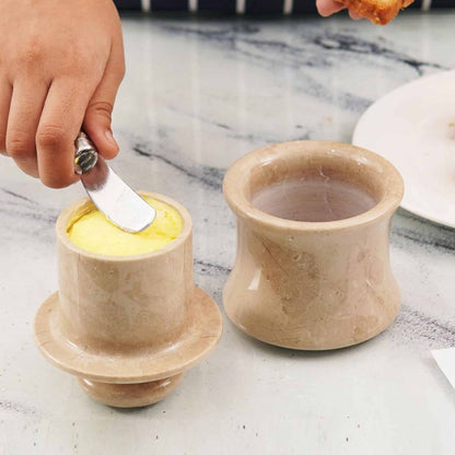 Marble Butter Crock - Curve