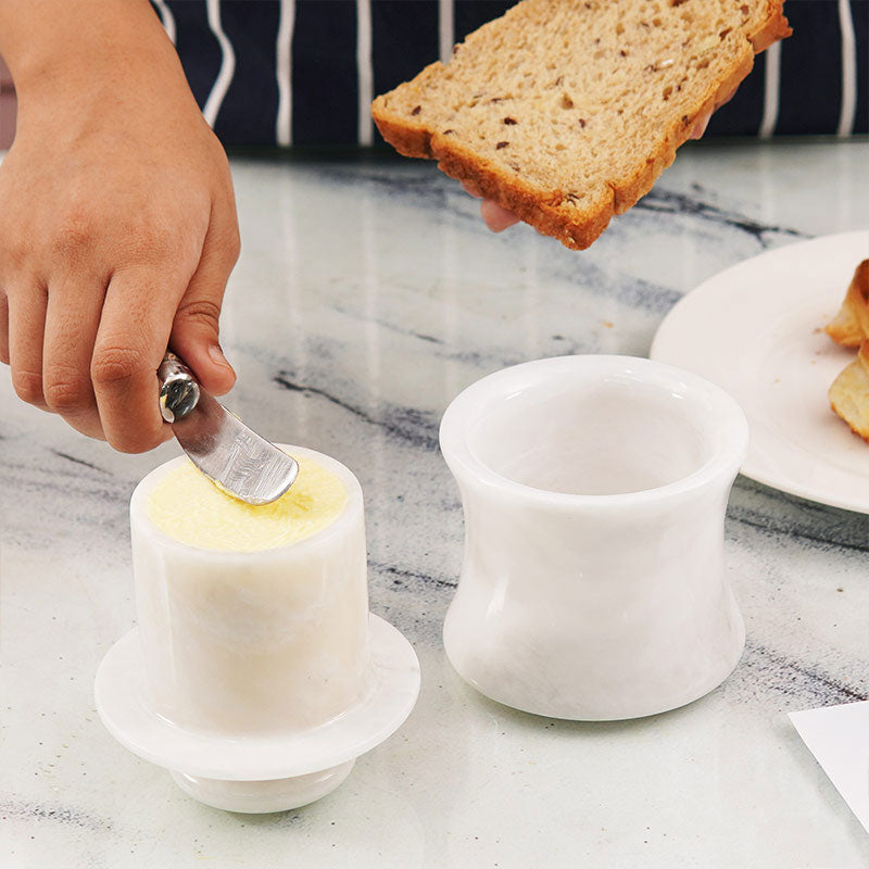 Marble Butter Crock - Curve