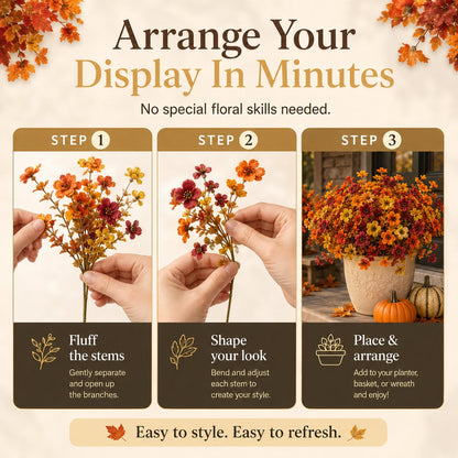 Fall Porch Faux Flower Bundles — Autumn Home Decor 11