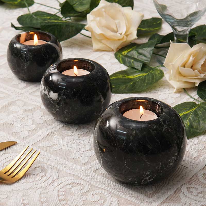 Marble Tealight Candle Holder - Set of 3