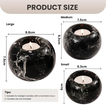 Marble Tealight Candle Holder - Set of 3