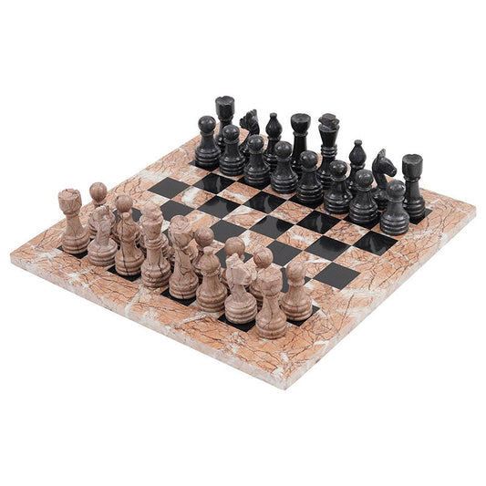 Marble Chess Set 38cm – Black & Marinara