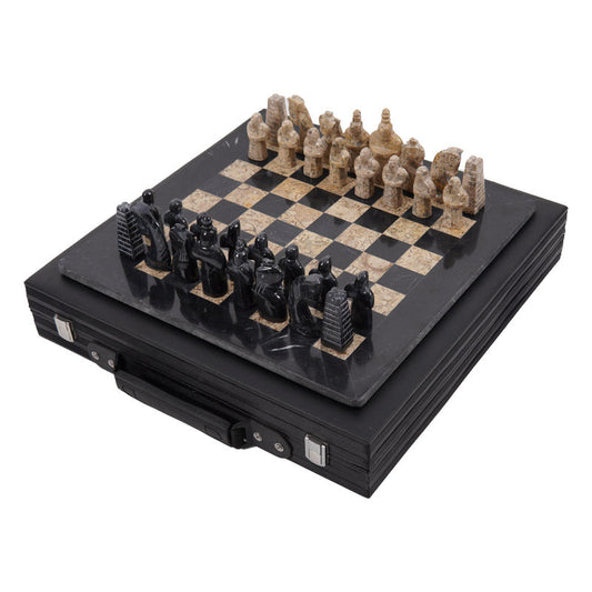 Marble Chess Set 38cm Special Edition Chess Set – Black & Coral