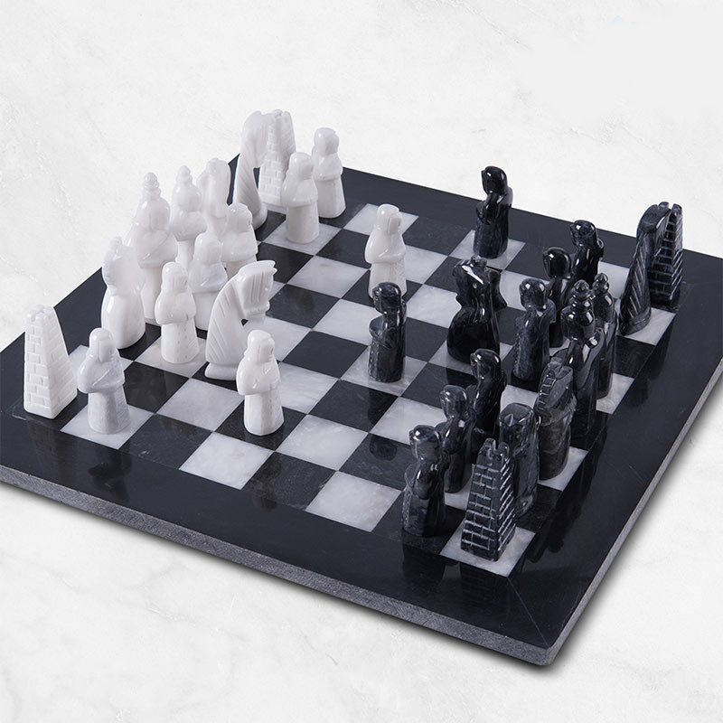 Marble Chess Set 38cm Special Edition Chess Set – Black & White