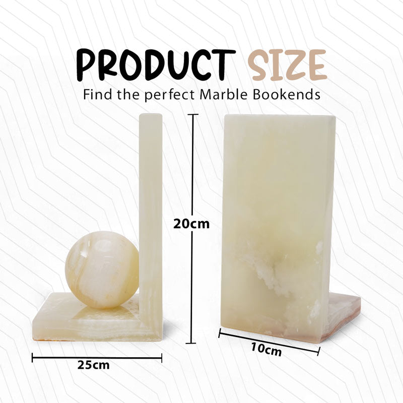 Marble L-Shaped Bookends - Set of 2