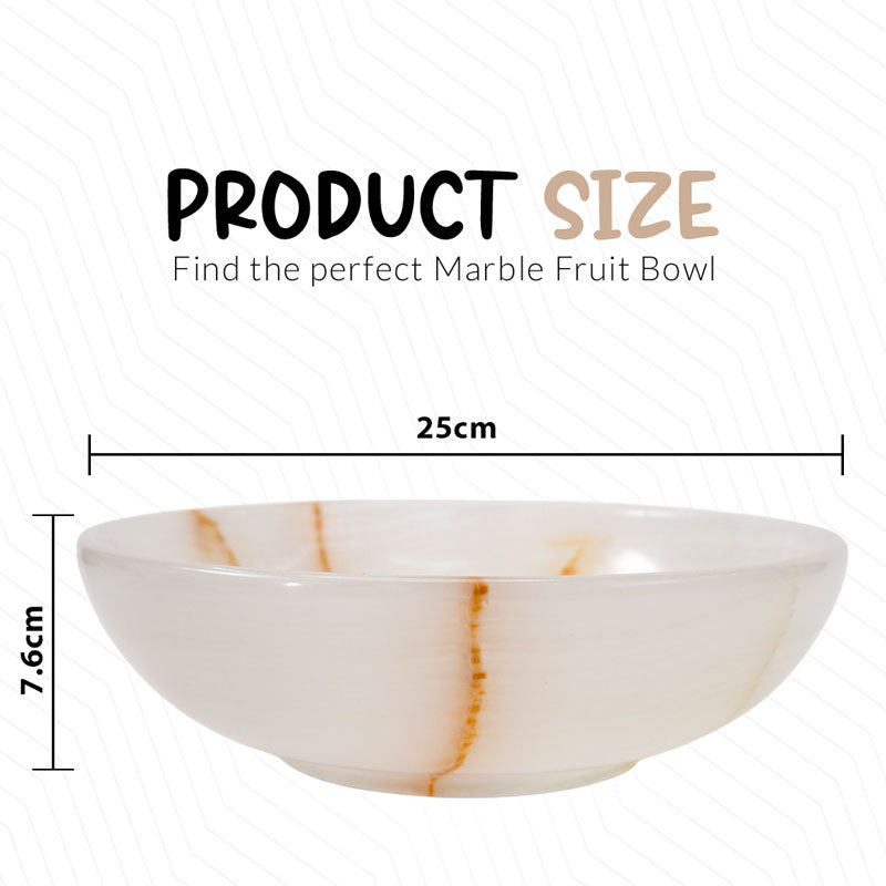 Marble Round Fruit Bowl - 25cm