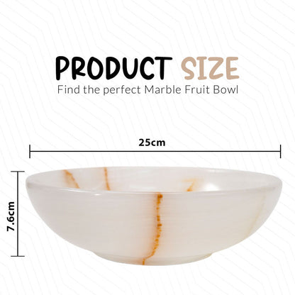 Marble Round Fruit Bowl - 25cm