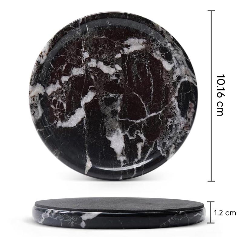 Marble Coaster Plates - Depth Design - Set of 4