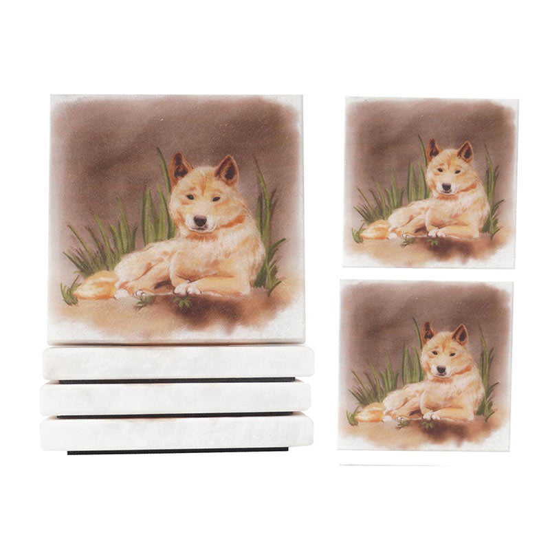 Marble Australian Wild Life Printed Coasters - Set of 4